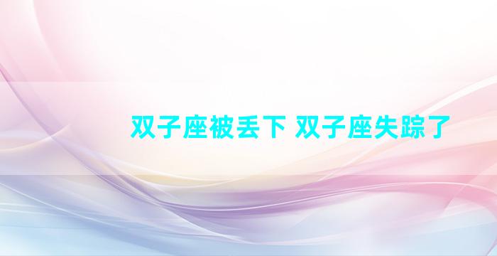 双子座被丢下 双子座失踪了